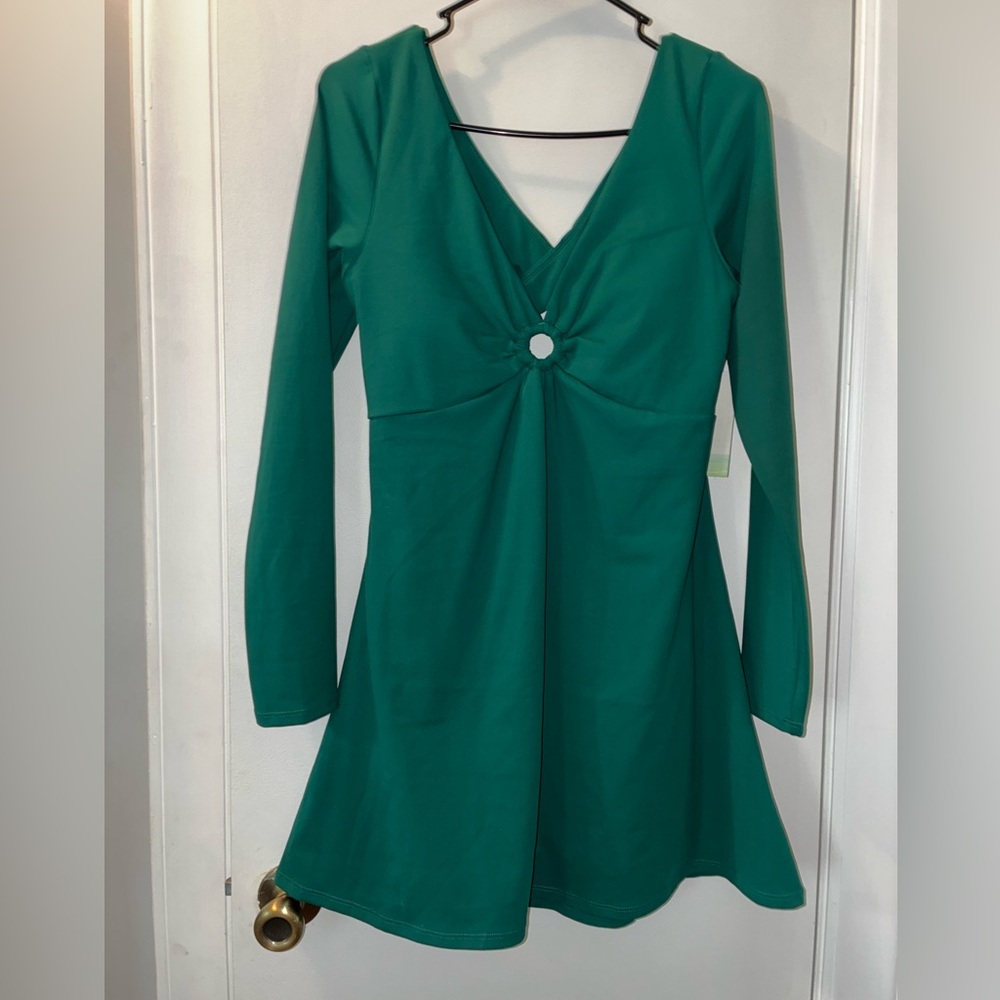 ASRV Deep Green Long Sleeve Dress